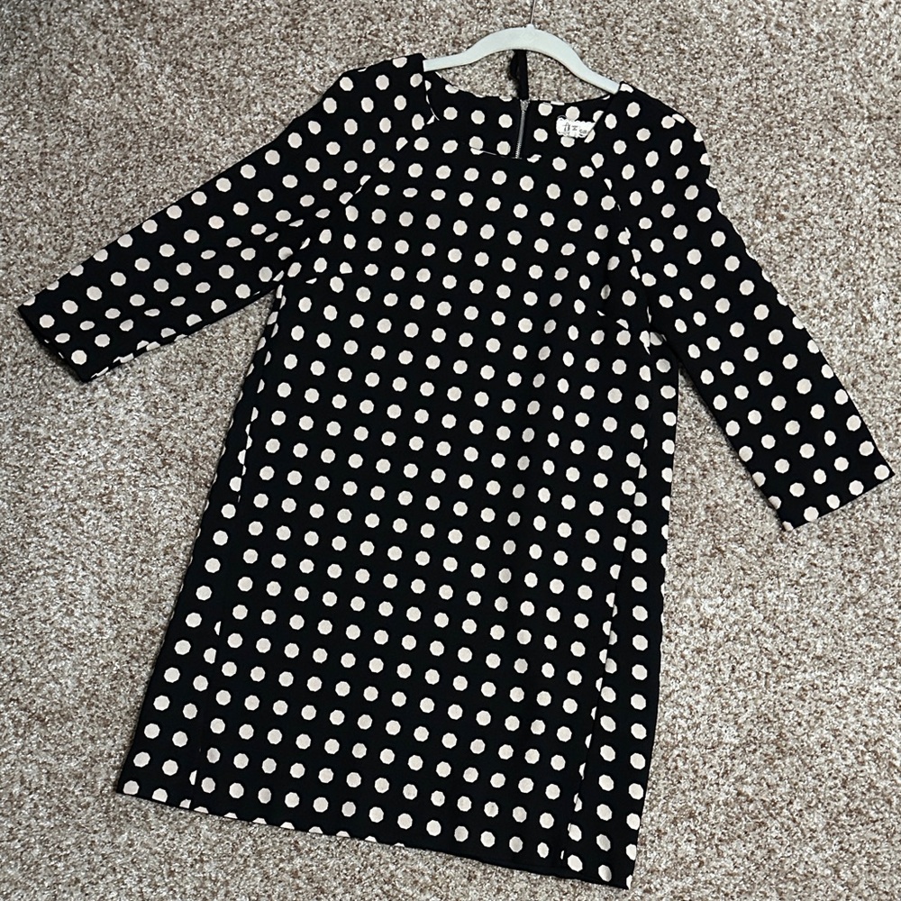 Elegant Black and White Polka Dot Dress